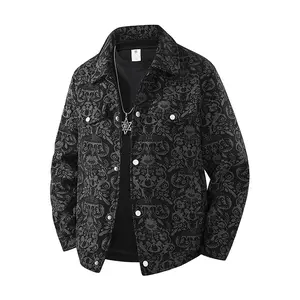 Men's corduroy jacket with camouflage print, chest pocket, optional fleece-lined or unlined version, suitable for spring and autumn wear.