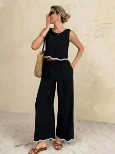 Women's Fashion Vacation Casual Halter Top and Pants Two-Piece Set, Summer Holiday, Comfortable and Stylish