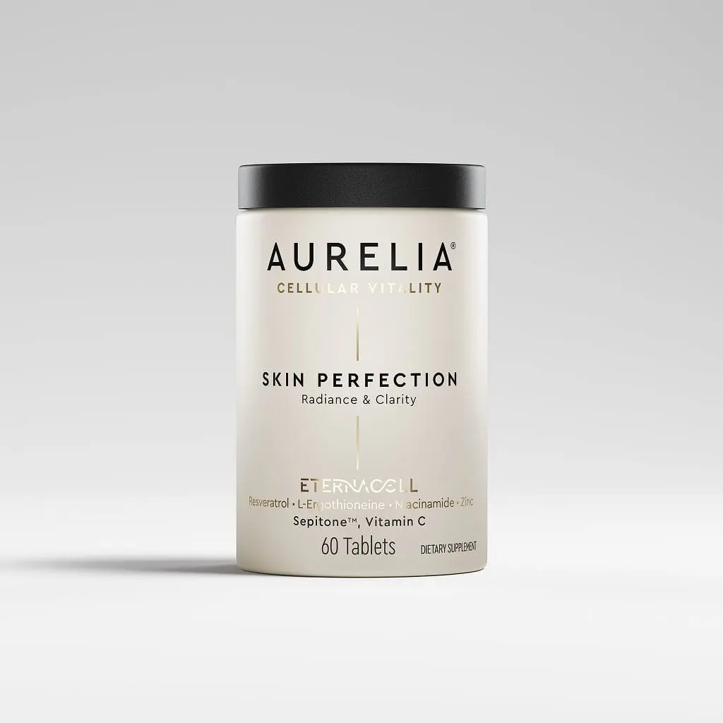 AURELIA Skin Perfection | Advanced Cellular Anti-Aging Supplement | Enhance Skin Clarity, & Tone | with Zinc, Resveratrol, Niacinamide, Ergothioneine, & Vitamin C