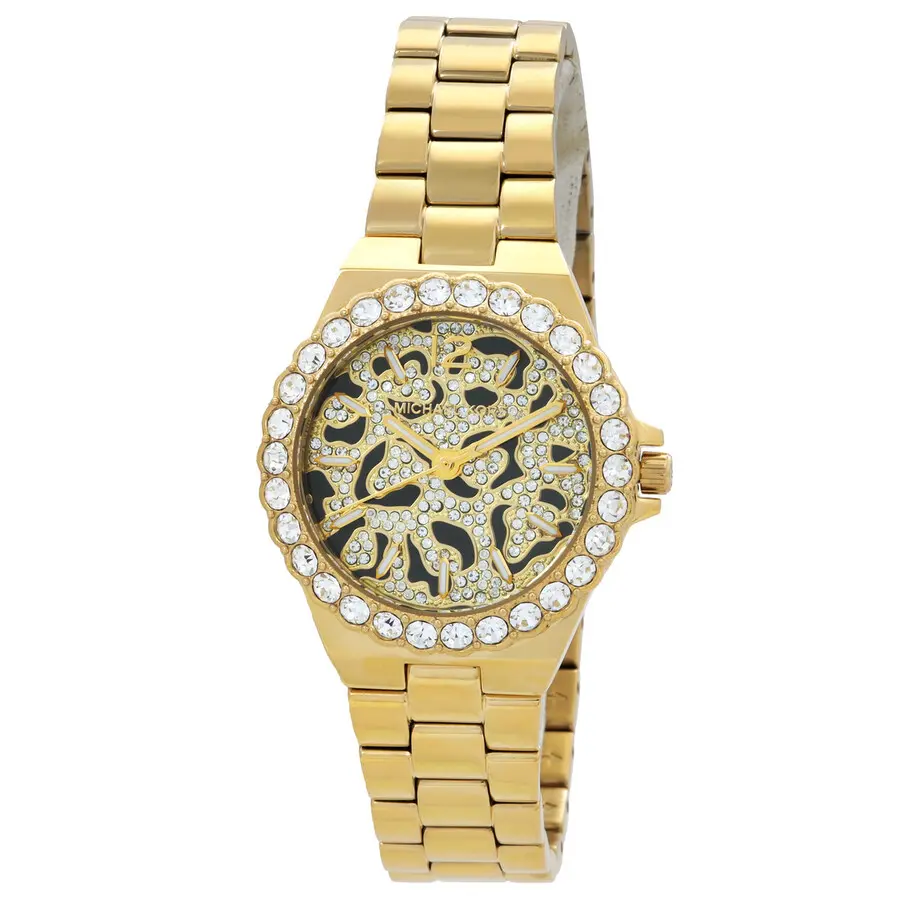 Michael Kors Lennox Gold-Tone Ladies Watch MK7394, Elegant Round Dial, Exquisite Band Watch