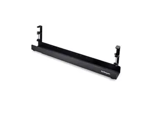 Startech CALBDESKCABLETR Under Desk Cable Management Tray - Length Adjustable Cable Organizer, Clamp-On Installation, Power Bar Holder - Black
