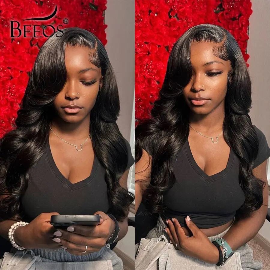 BEEOS Full Frontal Wigs Real Human Hair Wig 13x6 13x4 5x5 Water Wave Body Wave Straight 250% Density Wear To Go SKINLIKE Real HD Lace Wig 22 Inch HD Lace Frontal Wig Pre Plucked Hairline for Women Beginnner Friendly SummerVibes