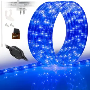 1116LEDs, 100ft LED Outside Rope Lights, Waterproof Permanent Outdoor ETL Certified Connectable Clear Tube, Christmas Palm Tree Holiday Decorative Landscape Patio Accent Lighting - Blue