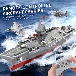 2.4g Remote Control Boat, Aircraft Carrier Model, Multi-Speed Adjustable, Outdoor Water Pool Toy, Birthday Gift for Boys and Adults