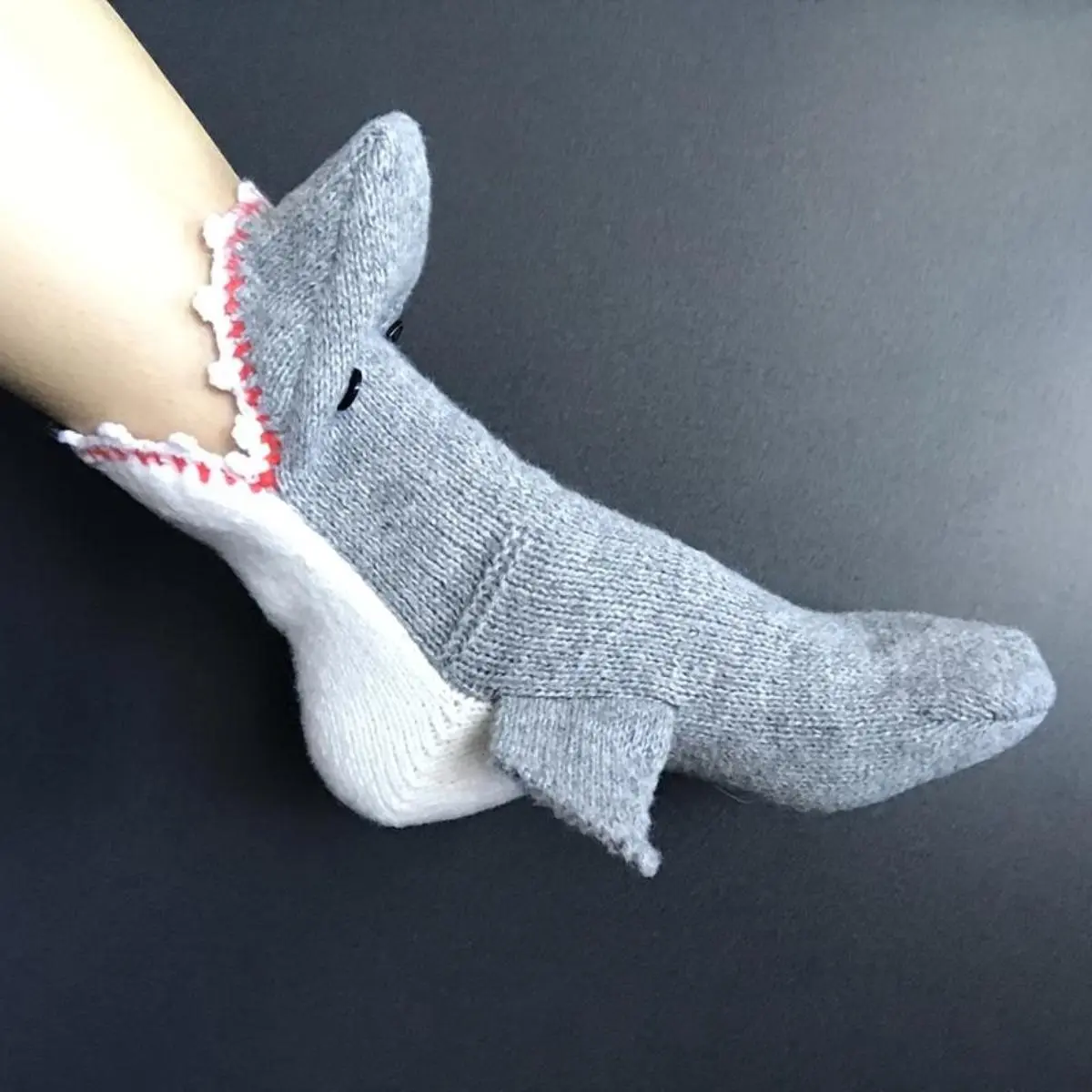 Women's 3D Shark Socks Handmade Crochet Unisex Warm Home Essential Floor Wear Womenswear