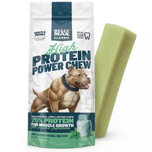 Bully Max Mint Power Chew - Dog Treat Long-Lasting Dental Chew with Protein