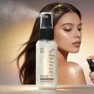 Diamond Metallic Micron Powder Glitter Spray Highlighter - Multi-Use Waterproof Cosmetic, Easy to Remove, Long-Lasting Budget Set with Free Products for Face/Body/Hair, Ideal for Daily Use & Parties