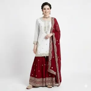 Indian Suite Women's Casual Maxi Dress, Red Color, Perfect for Summer, Comfortable Fit, Ideal for Various Occasions - Womenswear