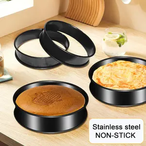 4PCS Non Stick English Muffin Rings Stainless Steel Crumpet Rings 4inch Round Egg Ring for Cooking Baking-Round Metal Cooking Ring, Best for Christmas, Perfect for Thanksgiving summervibes
