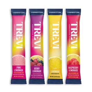 Trevi Sugar Free Electrolyte Drink Mix – Lemonade Variety Pack (Pink Lemonade, Berry Lemonade, Lemonade & Raspberry Lemonade) | 28 or 8 Stick Packs | 0g Sugar, Non-GMO, with 7 Vitamins & Minerals, 6 Electrolytes, Energy Hydration Drink Mix, Made in USA