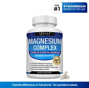 Nutrition High-Potency Magnesium Complex Supplement 1000mg | 8 in 1 Magnesium (Glycinate, Citrate, Malate, Taurate) for Rapid Muscle Recovery, Bone Strength & Energy | Vegan, Non-GMO | 120 Capsules | daily nutrient support | magnesium glycinate