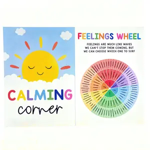 TikTok Viral Kids' Calming Corner Posters Set - Home Decor Posters for Classrooms, Autism Sensory Wall Art, ADHD Calm Down & Anxiety Relief Tools, Emotional Regulation & Social Emotional Learning Charts