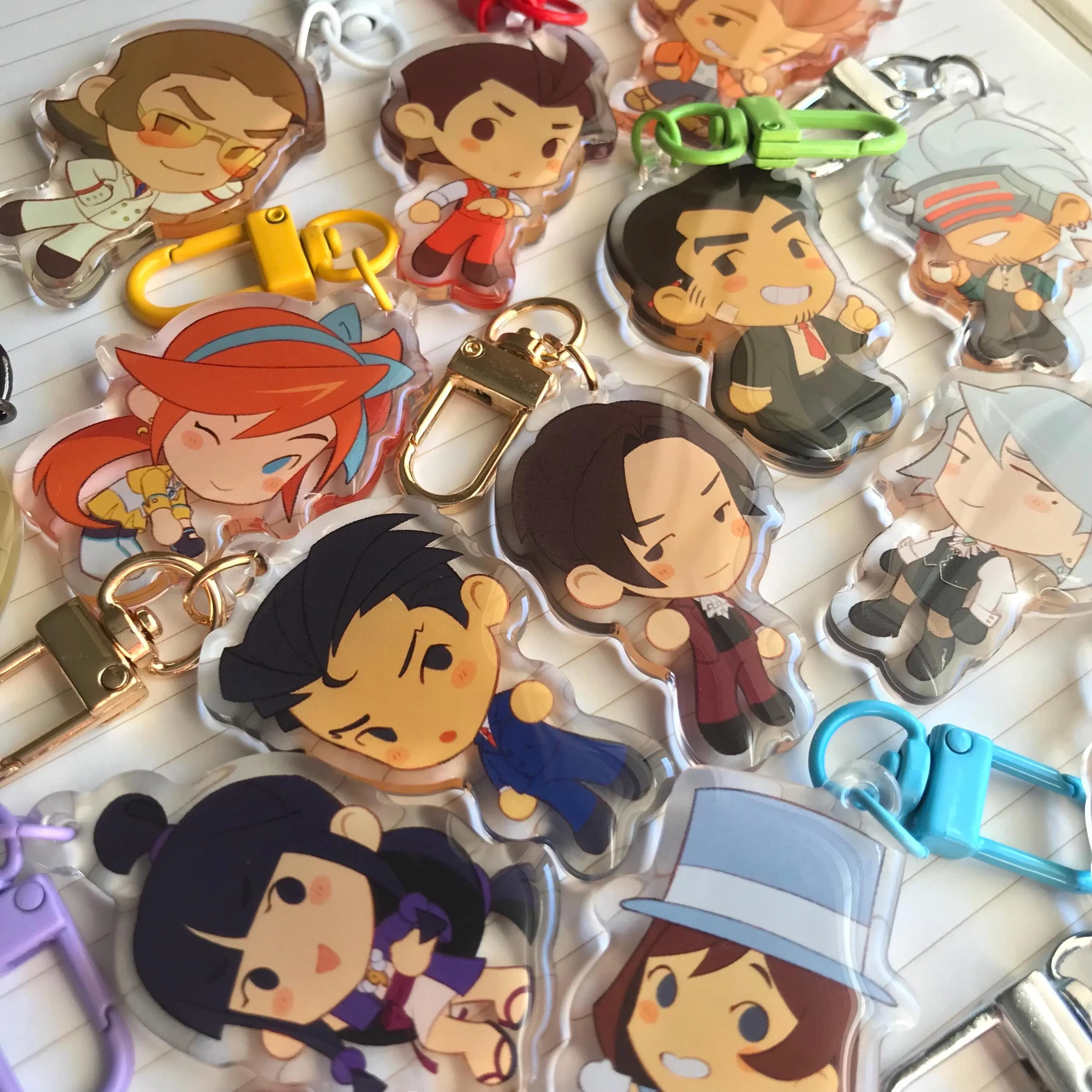 Ace Attorney 2" Acrylic Keychain | Cute Beans Character Fan-Made Keychain
