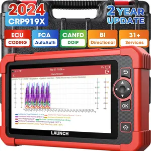 LAUNCH X431 CRP919X OBD2 Scanner,ECU Coding Bidirectional Scan Tool,31+Reset,CAN FD/DoIP,FCA Autoauth, 100+ Brands OBD2 Scanner Diagnostic Tool,All Systems Diagnostic Scanner, IMMO Car Scanner