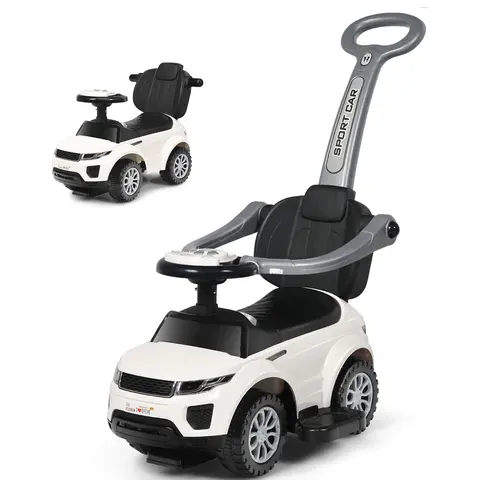 3 in 1 Ride on Push Car, Stroller Sliding Walking Car with Horn, Music, Light, Under Seat Storage, Parental Handle, Armrest Guardrails  Gift Season BlackFriday Friends Giving