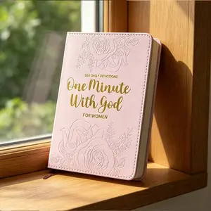 1pc One Minute with God Prayer Book for Women, Leather Journal, 365 Days Daily Prayers, Inspirational Gift for Her