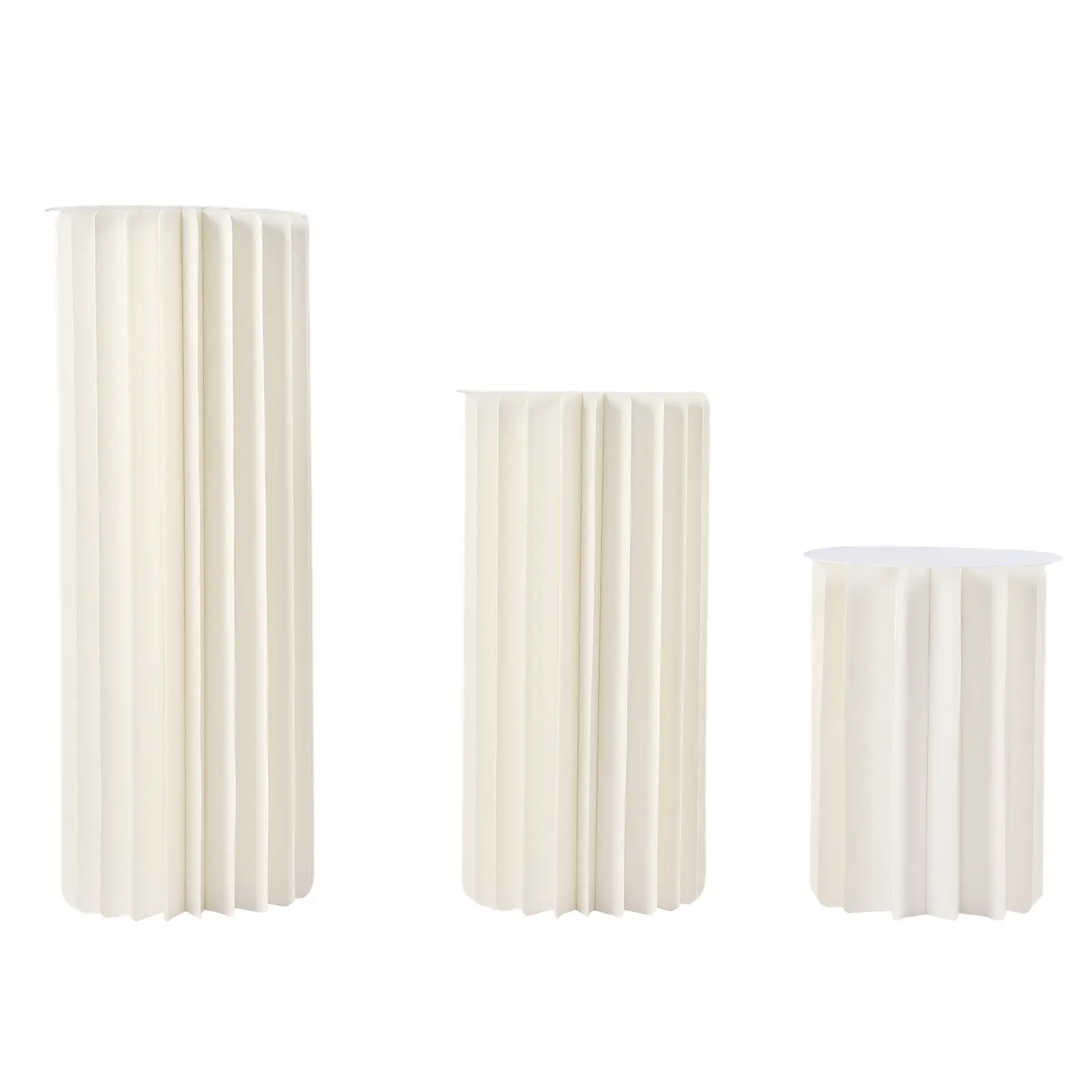 White Honeycomb Paper Flower Stand Set - Modern Elegant Home/Festive Supply, Wedding Table Centerpieces, Show Tabletop Decor, 110lbs Capacity, 3 Sizes (15.7in,23.6in,31.5in) for Housewarming, Anniversaries