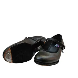 Ecodanza Genuine Leather Dance Shoes with Nails for Folkloric Flamenco & Stage Performances Durable Elegant Comfortable Heel Adjustable Strap