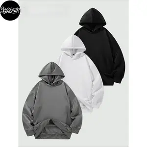 Men's loose and fashionable hooded sweatshirt, casual and trendy versatile solid color simple hoodie, autumn and winter layering artifact