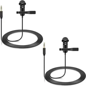 2 Pack Lavalier Microphone Compatible with DJI Mic 2 & Rode Wireless Pro/Wireless GO 2 / II Transmitters - Omnidirectional Lav Lapel Wearable Mic for Vlog Interview Streaming Lectures Broadcasters