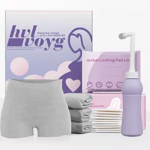 HVLVOYG Postpartum Care Kit – 4-in-1 or 3-in-1 Set, 16 Pcs Postpartum Essentials, Gifts for New Moms, Labor Delivery Care Kit, Perineal Bottle, Postpartum Pads, Disposable Underwear, Cooling Pad Liners