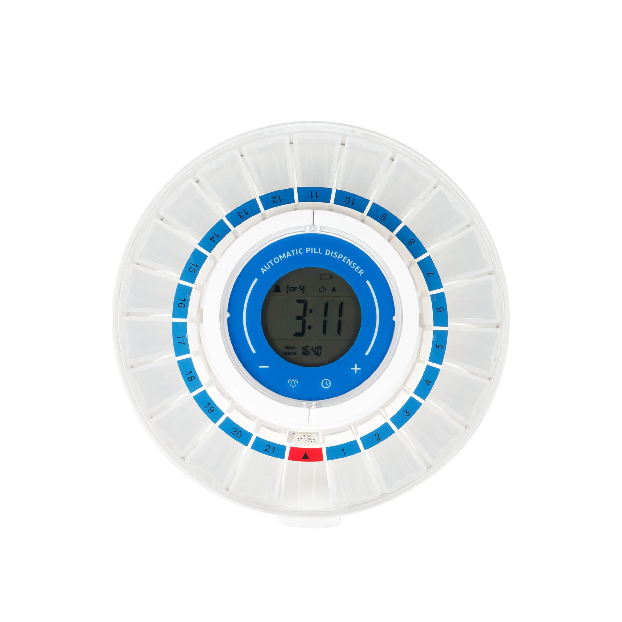 LiveFine Smart WiFi Pill Dispenser For Seniors With App, 21 Compartments, Alarm Reminder & LCD Display