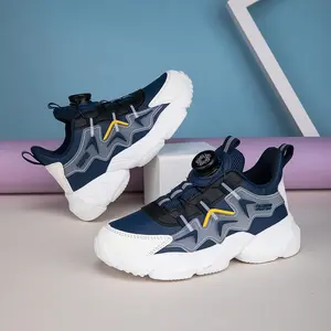 Boys' shoes, autumn, leather, waterproof, button-down shoes, children's running shoes, lightweight sports shoes for boys.
