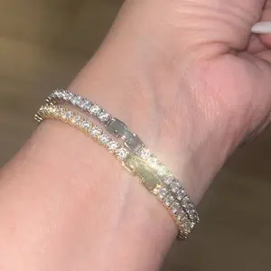 PAVOI 14K Gold Plated 3mm Cubic Zirconia Classic Tennis Bracelet - Hypoallergenic Gold Bracelets for Women - Size 6.5-7.5 Inch - Simulated Diamond Tennis Bracelets