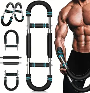 Adjustable Twister Arm Trainer 40–130 lbs, Chest and Arm Workout Equipment for Men & Women, Home Gym Strength Training Bar with 3 Resistance Levels, Ergonomic Design & Non-Slip Handles