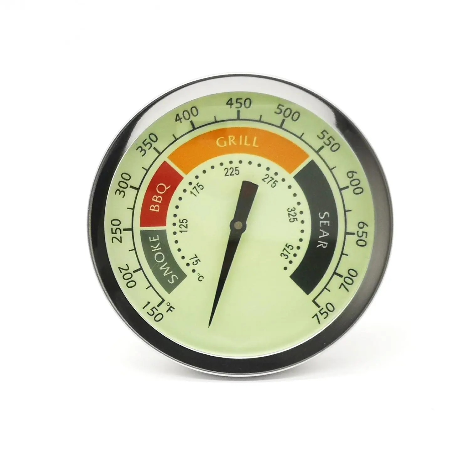 3 1/8 Accurate Luminous BBQ  Gauge for Oklahoma Joes Smokers 3695528R06 &  Charcoal Pellet  Pit  Grills, 1/2 NPT Male Thread Temperature Gauge Replacement, Grill Thermostat