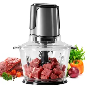 Electric Food Processor, 450W Meat Grinder & Vegetable Chopper with 2 Bowels for Home Use, Food Chopper with Double S-Blades for Vegetable, Onion, Garlic, Meat, Nuts