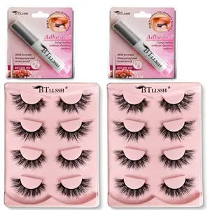 BTLLSSH Wispy Mink Lashes Eye Lashes Natural Look 5D Volume 16mm Fake Eyelashes Pack Makeup Eyelash Extensions Cosmetic lash extensions