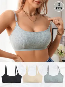 3 Pack Wireless Comfortable Daily Wear Tank Tops, No Underwire Bra, Breathable & Soft Fabric, Perfect for Everyday Use