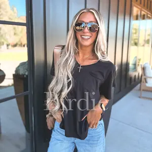 Birdie V Neck Pocket Tee in Black