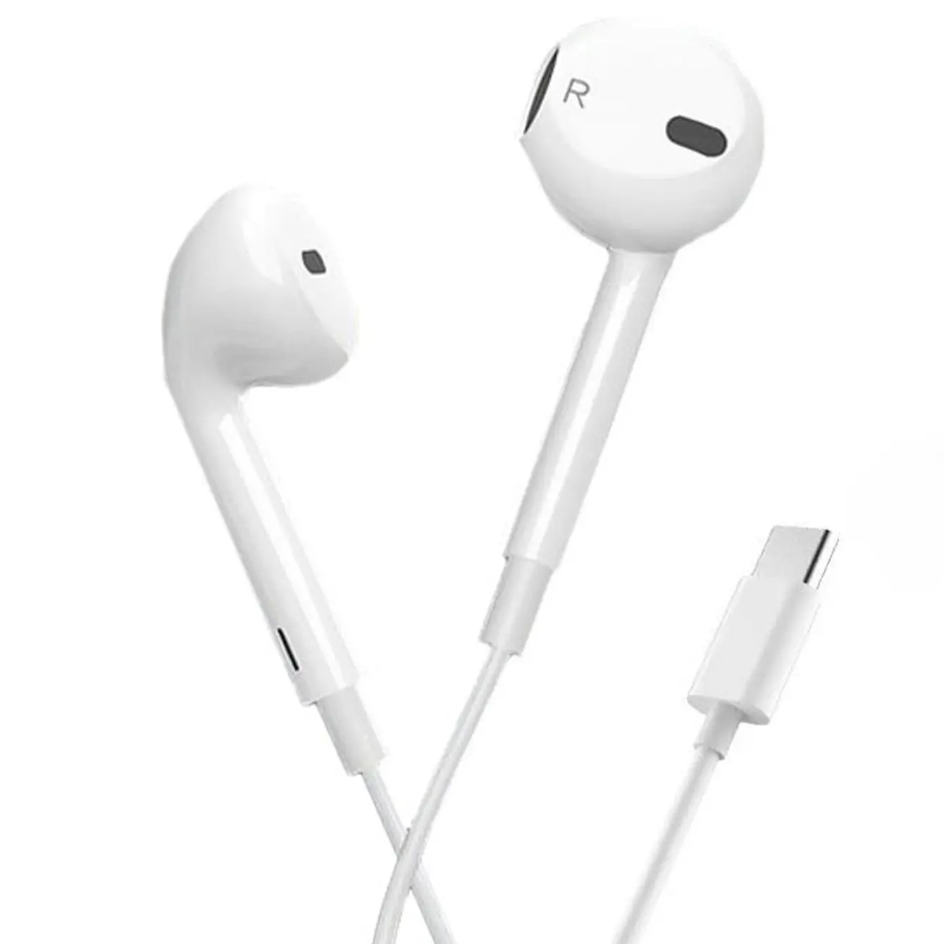 Type-C Wired Semi-In-Ear Earbuds, HiFi Stereo Sound Wired Earphones with Microphone & Volume Control, Portable Design Earphones for Samsung Plus & iPhone 16/15 Pro Devices, Audio, Light Weight Earbuds, Everyday Earbuds, Hands Free Calls