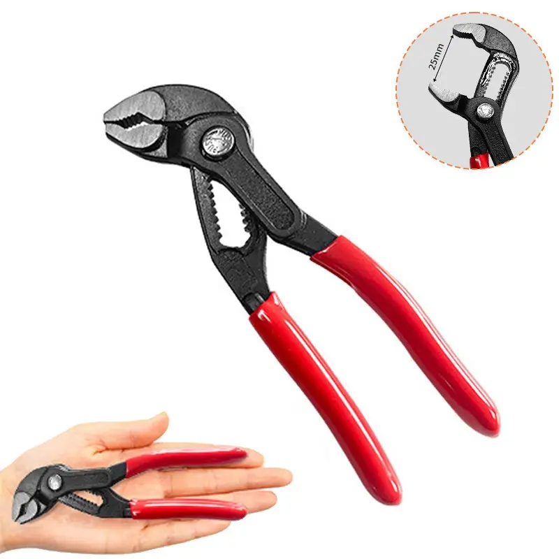 5 Inch Mini Portable Compact Quick Pump Pliers Set, Multi-Functional Ergonomic Plastic Handle, Large Opening Adjustable, Home Tool Kit, Portable Design