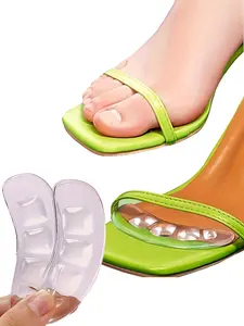 2pcs Self-Adhesive Anti-Slip Forefoot Pads, Soft Comfortable Cushion Support, Fits All Heel Types, Prevents Sliding, Enhances Foot Comfort