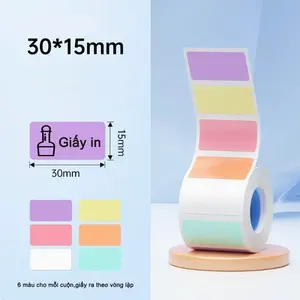 3 rolls of 15x30mm colored self - adhesive labels! Durable, in multiple colors. Great for office org, food/gift pkg, bday decor. Add a cute, practical touch everywhere!