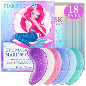 ELAIMEI Marine Collagen Hydrating Eye Masks, Hydrating Eye Patches, 18 pairs per box, provides deep hydration and nourishment, absorbs easily, and cares for the delicate eye area, each pair is individually packaged for easy portability