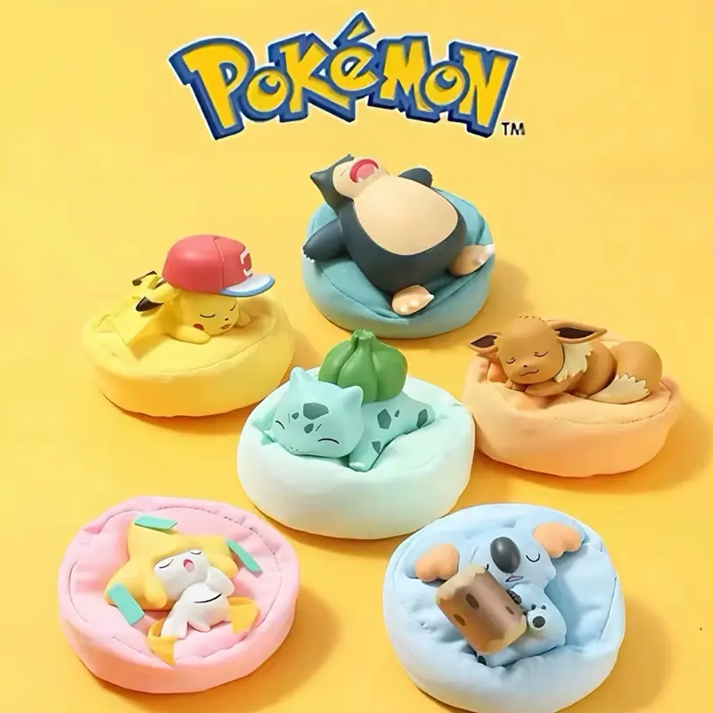 Official HOLLYBOX Pokémon Sleeping Series Figure – Pikachu ,Snorlax,Eevee Desktop & Car Dashboard Ornament Starry Dream Series– Relaxing Anime Collectible Gift