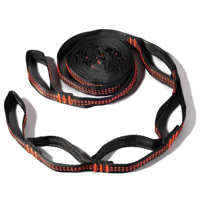 Portable Quick Use Hammock Hanging Webbing Straps Features High Tension, 2M 5+1 Loops Daisy Chains, Replacement Cords For Outdoor Swings & Yoga Hammocks