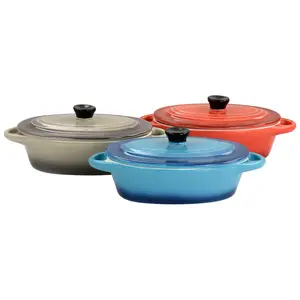 Crock-Pot Wexford 6.7oz Stoneware Mini Oval Casserole 3 PC Se