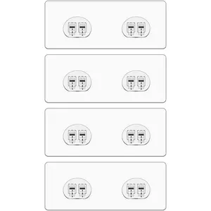 4-Pack Shower  Adhesive Replacement,  Transparent Adhesive Hooks, Shower Strips,No Drilling,for Soap Holder, Bathroom Storage Shelves and Kitchen Racks