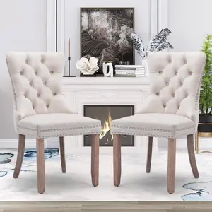 Velvet Dining Chair Set of 2 and Set of 4 with Upholstered Tufted Design and Nailhead Trim for Kitchen and Dining Room dinning chair
