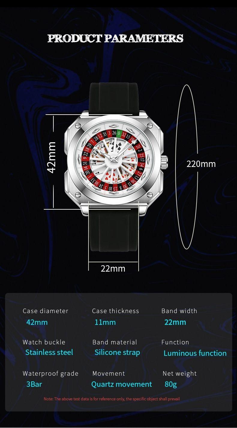 Swiss Brand New Rotating Fortune God Watch Fashion Men Wristwatch Creative Luminous Waterproof Automatic Quartz Watch