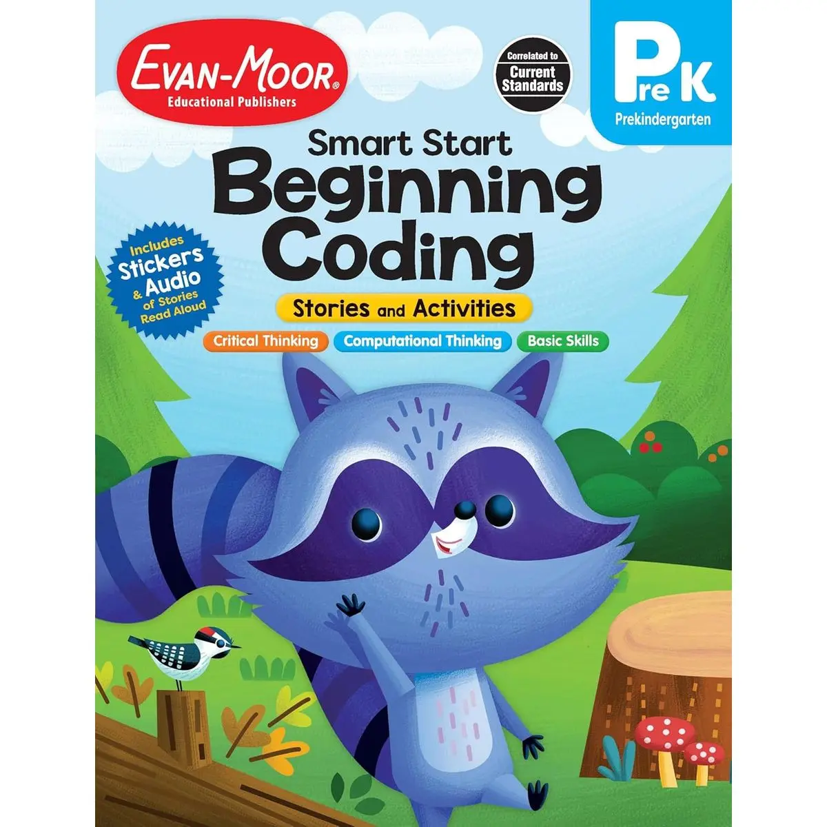 Evan-Moor Smart Start Beginning Coding, Grade PreK, Activity Workbook, Includes Stickers and Audio read along, Basic Skills, Critical Thinking, ... ... Beginning Coding Stories and Activities) Paperback – Student Edition, January 30, 2022