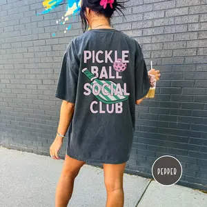 Pickleball Social Club Shirt - Retro Preppy Comfort Colors® - Gift for Her/Pickleball Lover