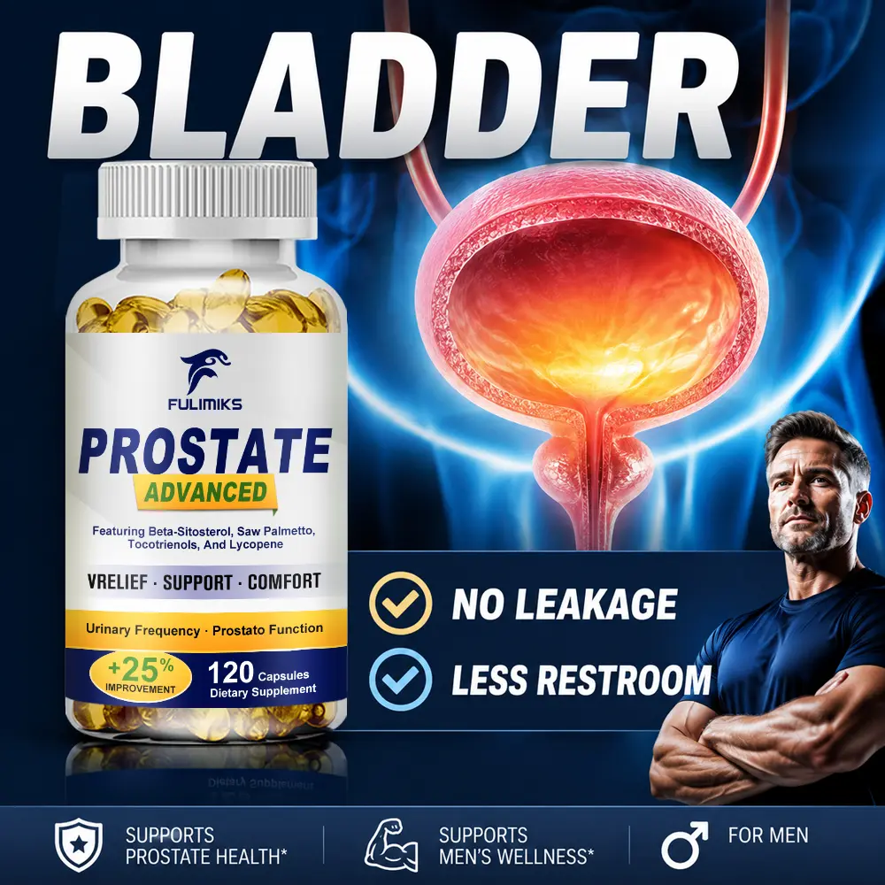 Men's Advanced Prostate Saw Palmetto Capsules, Beta Sitosterol Complex, Support Prostate Function, Improve Urinary Tract Health, Relieve Nighttime Urination, Prevent Hair Loss Men Health Supplement