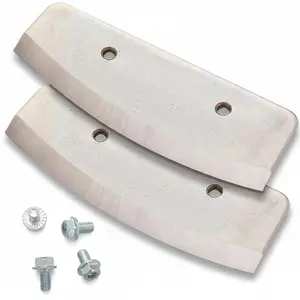 2 Pcs 8 Inch Hand Ice Auger Flat Blades Replacement Compatible with Eskimo Heavy Duty Stainless Steel Curved Drill Ice Fishing Auger Blades for Winter Outdoor Use