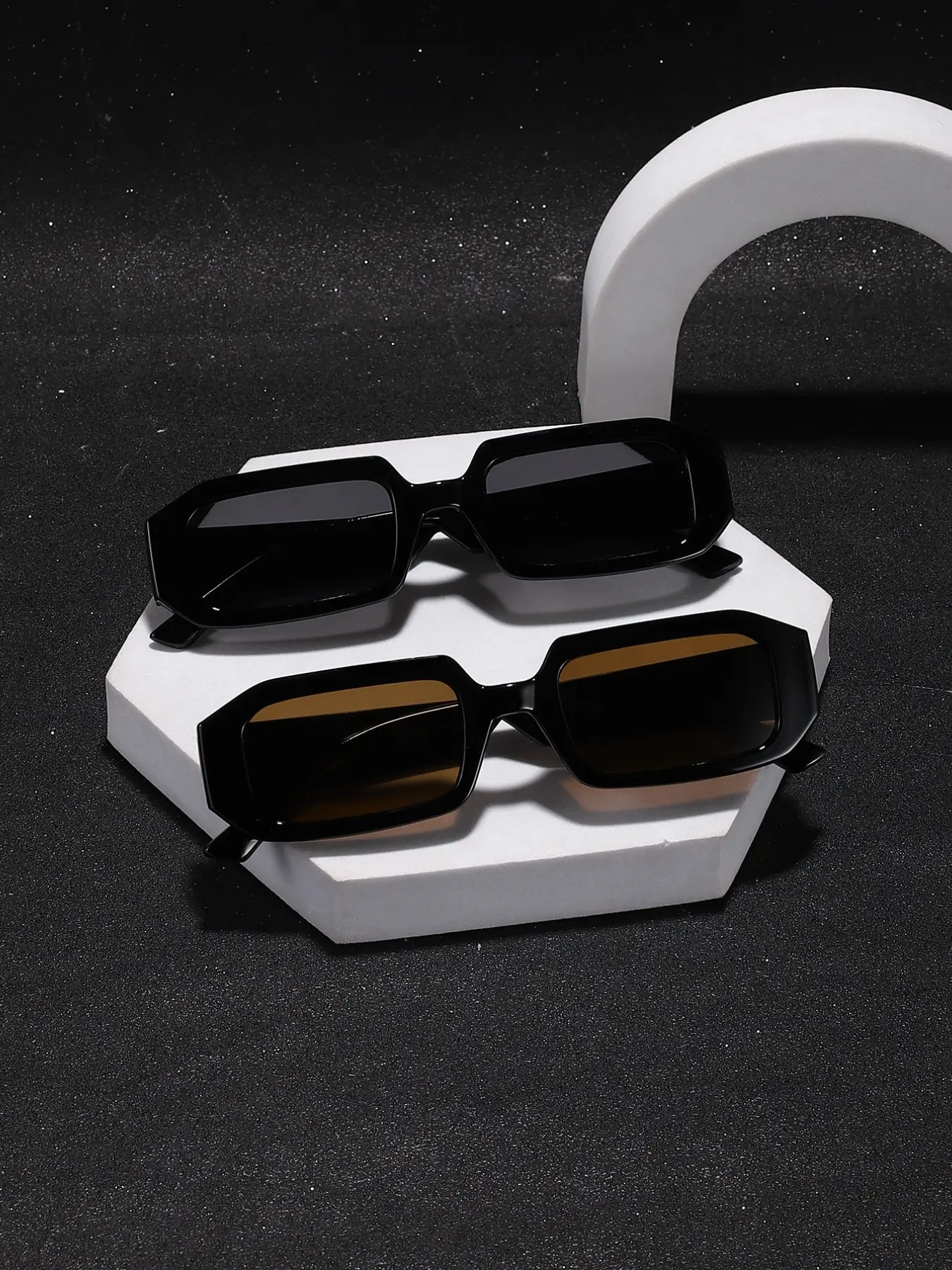 Men's Acrylic Rectangular Frame Fashion Sunglasses, Rectangle Sunglasses, Street Style Sunglasses, Classic Shades, Casual Style, Suitable for Daily Outdoors and Beach Vacations